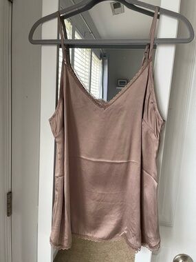 Anthropologie Satin Lace-Trim Camisole